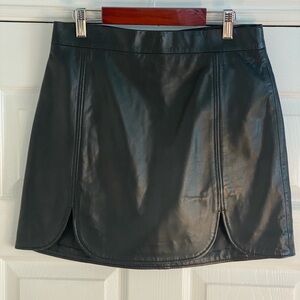 BB Dakota Black Faux Leather Mini Skirt With Two Slits. Size 6 New
